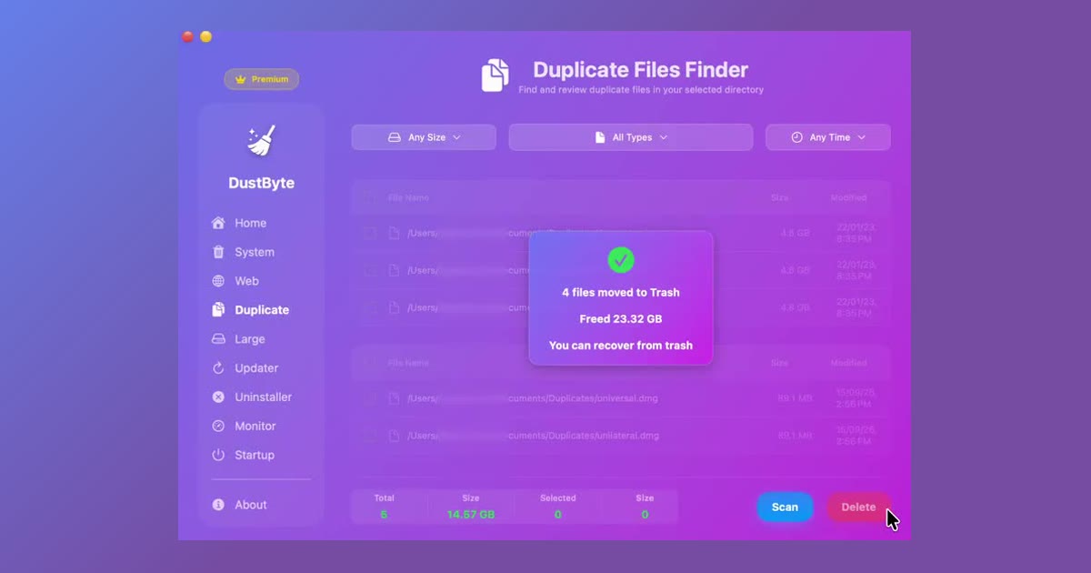 I built DustByte: Cleaner & Monitor, a privacy-first Mac cleaner with a live menu bar System Monitor
